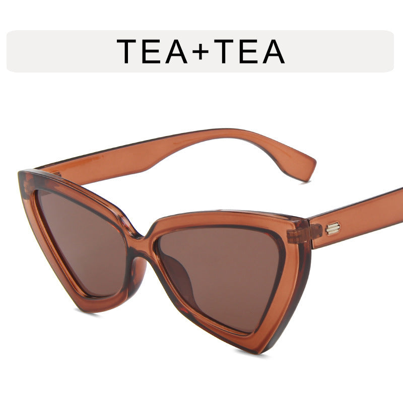 Wholesale Triangular cat eye rice stud PC women's sunglasses